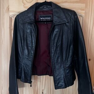 Wilson Women's Classic Black Leather Jacket - Vintage
